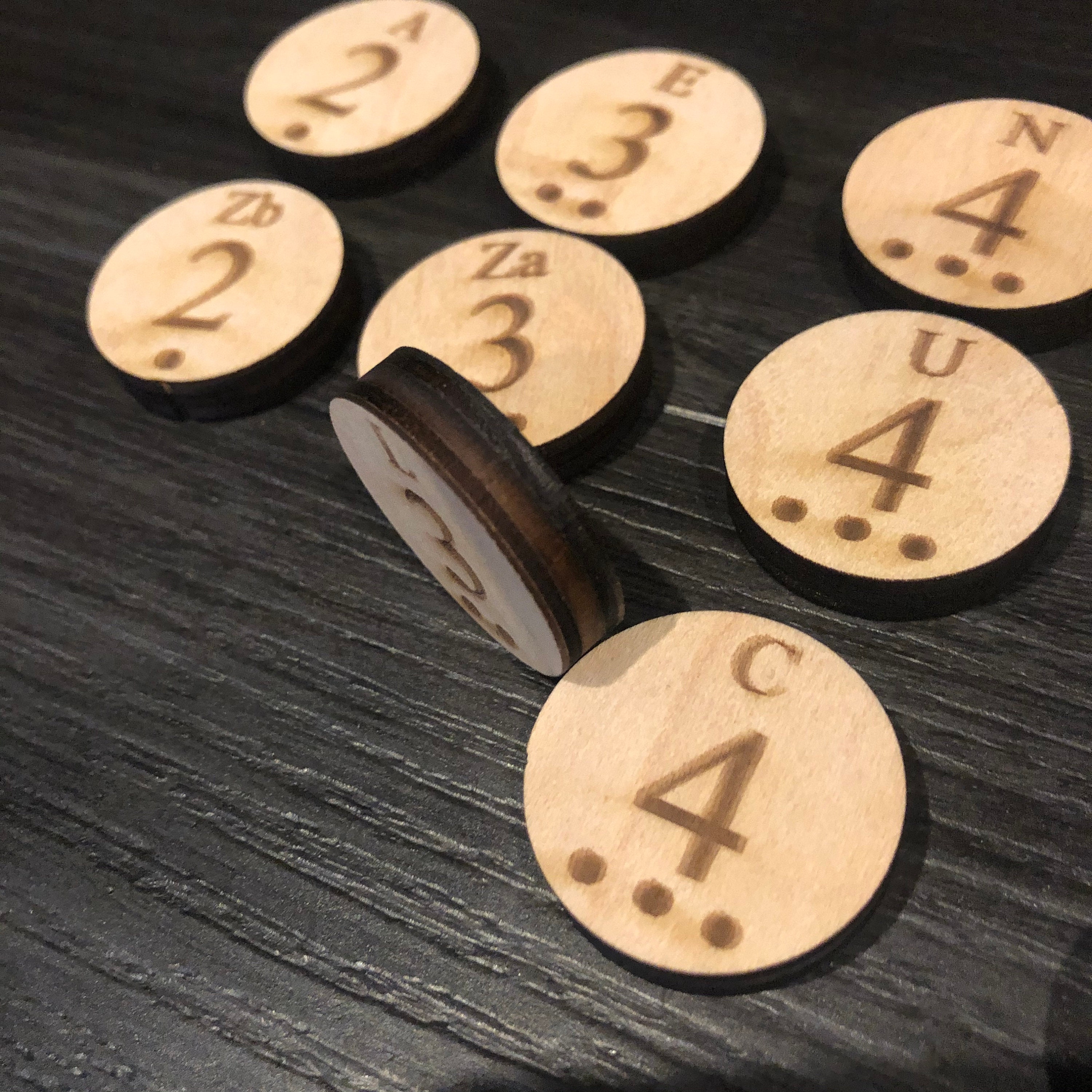 Wooden Game Number Tokens 5-6 Players Laser Etched for Board Game - Etsy