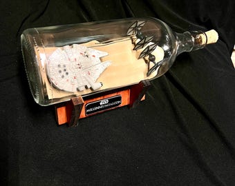 Millenium Falcon vs First Order Tie Fighters  In a Bottle