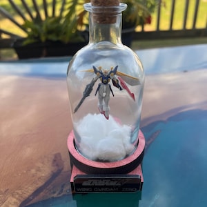 Gun.dam Wing Zero Over Clouds  in a Bottle