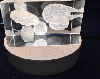 Millennium Falcon Asteroid Chase With Tie Fighters Lighted Cryo Starship