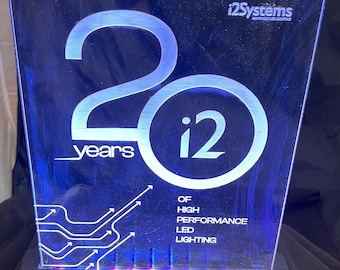 Edge Lit Acrylic LED Lighted Signs Battery Powered Customized with Your Text and Graphics