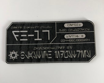 DL-44 Blaster Laser Engraved Plaque/Data Card