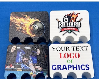 Custom Color 3 Billiards Cue  Holder Claw With Your Photos, Text or Graphics