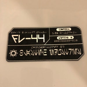 DL-44 Blaster Laser Engraved Plaque/Data Card