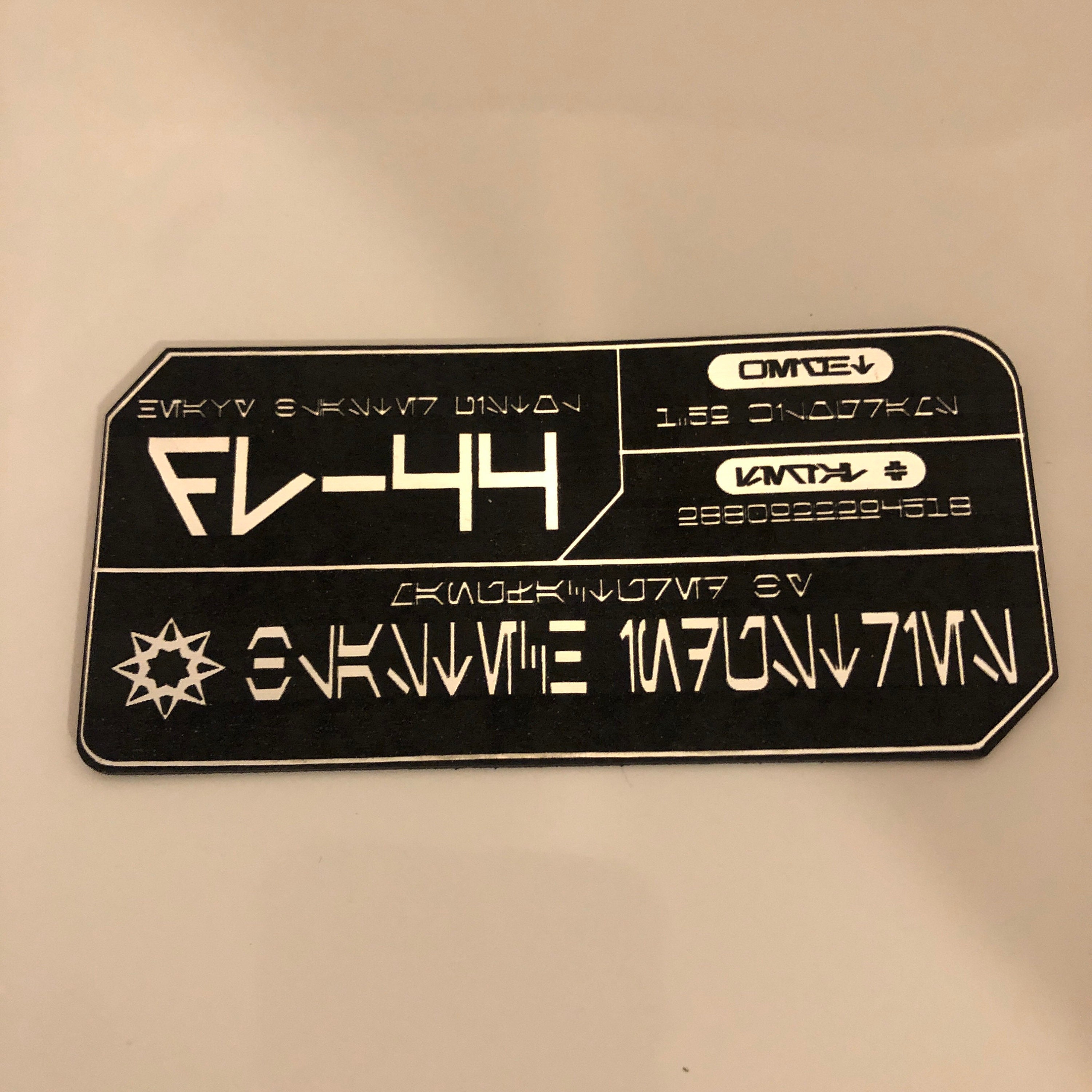 DL-44 Blaster Laser Engraved Plaque/Data Card