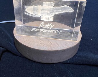 Firefly Cryo Starship Serenity Engraved in Crystal
