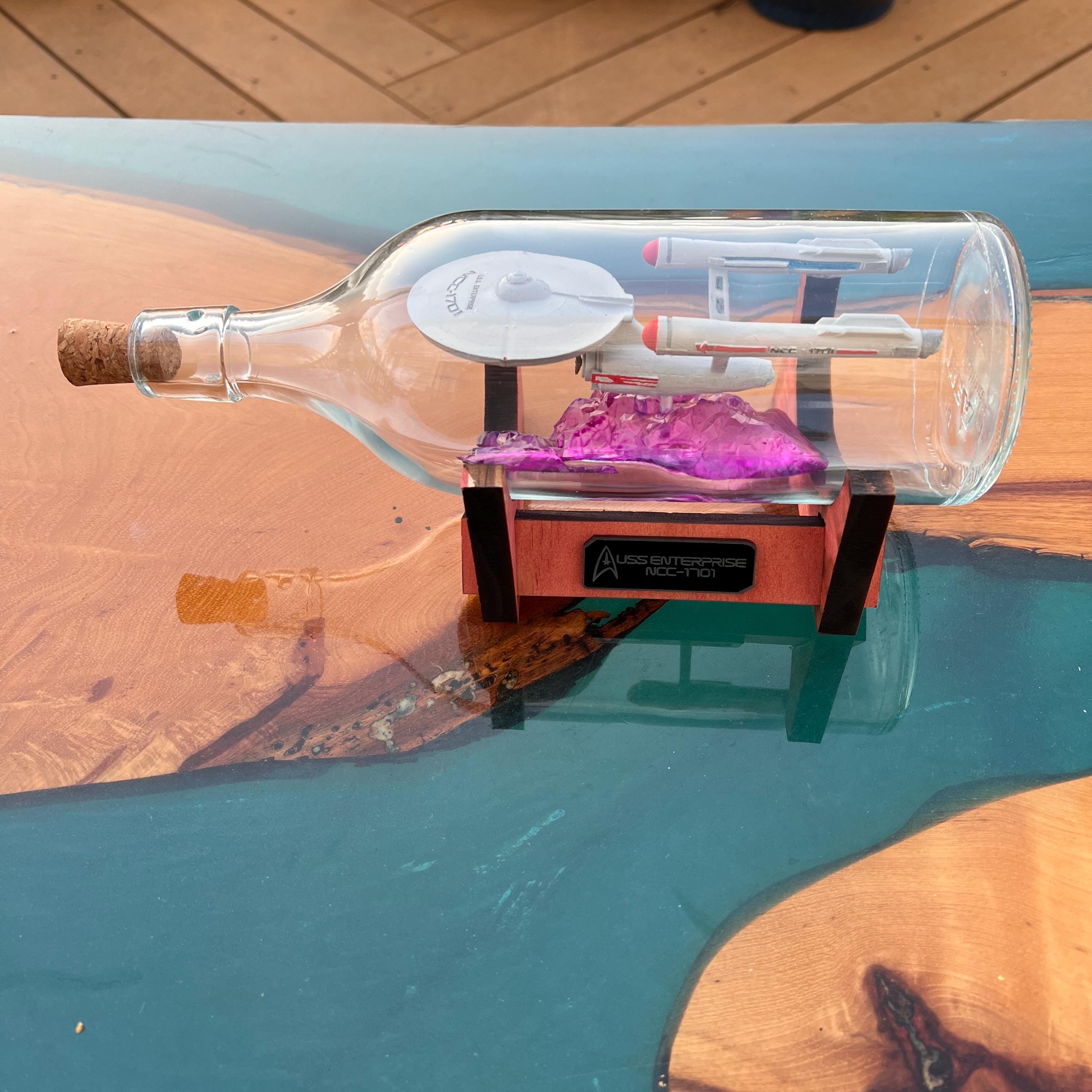 USS Enterprise NCC-1701 Starship in a Bottle - Etsy