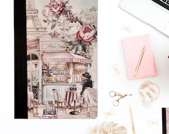 Set of 3 Journals – 5.5 x 8.3 Coordinating Notebook Set | Decorative Paris Themed Paper Covers | Reinforced Spine | 80 Lined Pages Each