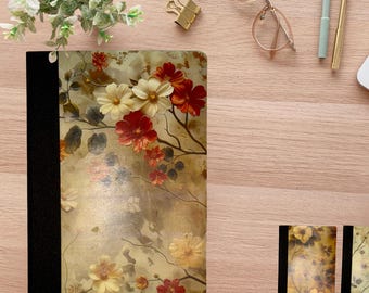 Set of 3 Journals – 5.5 x 8.3 Coordinating Notebook Set | Decorative Vintage Floral Paper Covers | Reinforced Spine | 80 Lined Pages Each