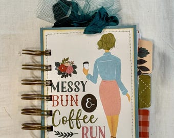 Mini Coffee Journal – 3x4 Cinch Bound Notebook, Travel Diary