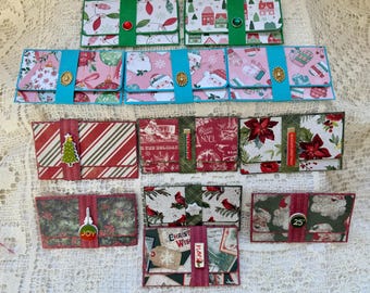 Portatarjetas de regalo navideño hecho a mano / Sobre festivo para las fiestas (Regalo para rellenar calcetines navideños)