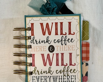Mini Coffee Journal – 3x4 Cinch Bound Notebook, Travel Diary