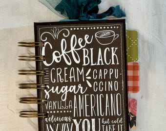 Mini Coffee Journal – 3x4 Cinch Bound Notebook, Travel Diary