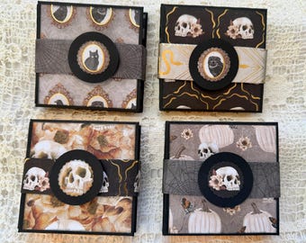 Soporte para notas Post-it de 3x3 cm con temática de Halloween, hecho a mano / Funda decorativa para papel, accesorio de escritorio, regalo