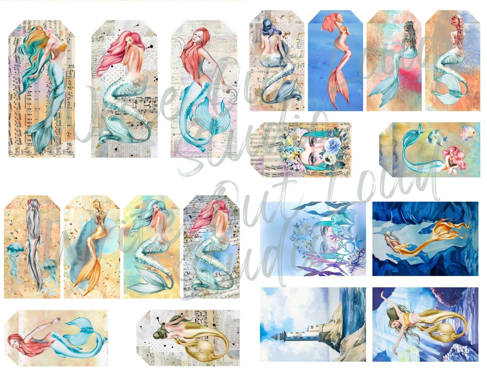 Mermaids Junk Journal Kit Printable Junk Journal Kit Digital - Etsy