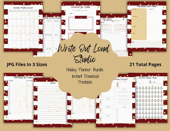 Printable Holiday Planner Planner Printable Meal Planner - Etsy
