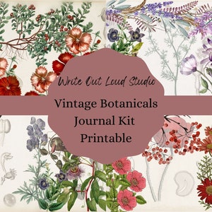 17 Page Vintage Botanical Junk Journal Kit, Junk Journal Printable, Junk Journal Pages, Botanical Junk Journal, Botanical Garden Journal Kit