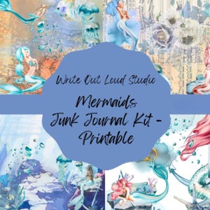 24 Page Mermaids Junk Journal Kit, Printable Junk Journal Kit, Digital Printable Journal Kit, Mermaid Junk Journal Printable, Junk Journal
