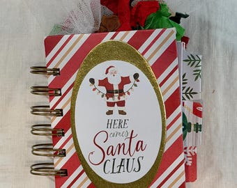Mini planificador navideño • Libreta artesanal con bolsillos
