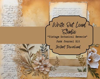 Vintage Botanisches Junk Journal Kit: 29 Seiten Ephemera (Printable)