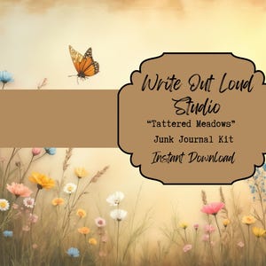 Vintage Wildblumen Junk Journal Kit - Druckbare Seiten, Tags, Taschen, Umschlag & Verzierungen - zerfetzte Hintergründe, Von der Natur inspiriert