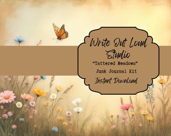 Vintage Wildblumen Junk Journal Kit - Druckbare Seiten, Tags, Taschen, Umschlag & Verzierungen - zerfetzte Hintergründe, Von der Natur inspiriert