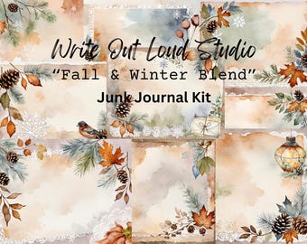 Fall Winter Junk Journal Kit: Gemütliches Ephemera, Tags, Umschläge (Digitaler Download)