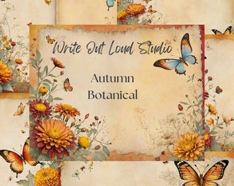 Autumn Botanical Junk Journal Kit: 63 Seiten Herbst Ephemera (Digitaler Download)