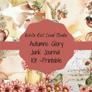 24 Page Junk Journal Printable Kit, Autumn Printable Pages, Fall Junk Journal, Junk Journal Supplies, Junk Journal Kit Autumn