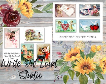 Vintage Valentine's Day Journal Cards: Ephemera Set (Digital Download)