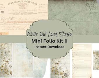 Mini Junk Journal Folio Kit: Printable Ephemera Holder (Digital Download)
