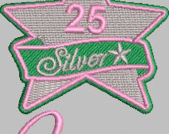 AKA Silver Silver Star Queen embroidery design file