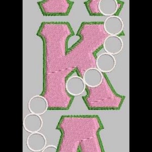 AKA letters with pearls embroidery applique design file AKA 1908 Alpha Kappa Alpha 1908