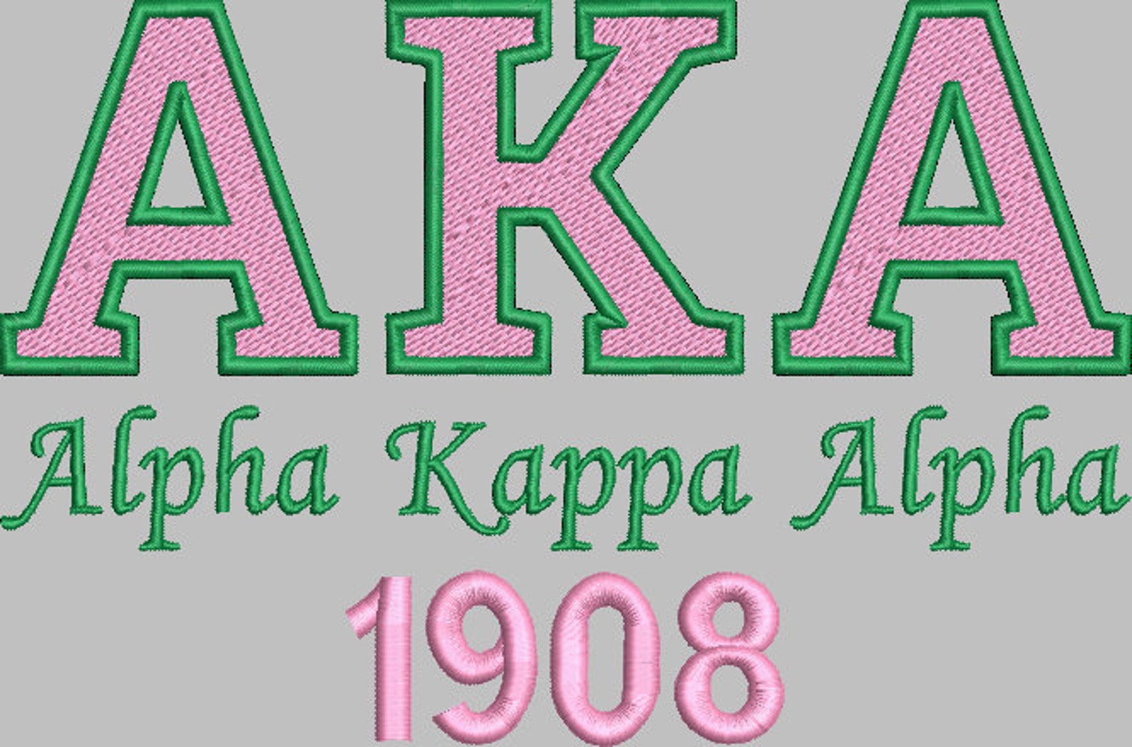 AKA 1908 Alpha Kappa Alpha Embroidery Design File 7 Inch and 6 Inch - Etsy