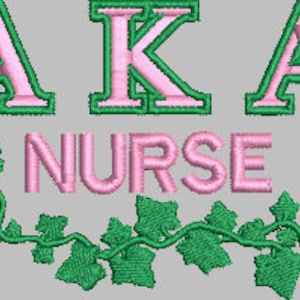AKA 1908 Alpha Kappa Alpha 1908 Nurse embroidery design file