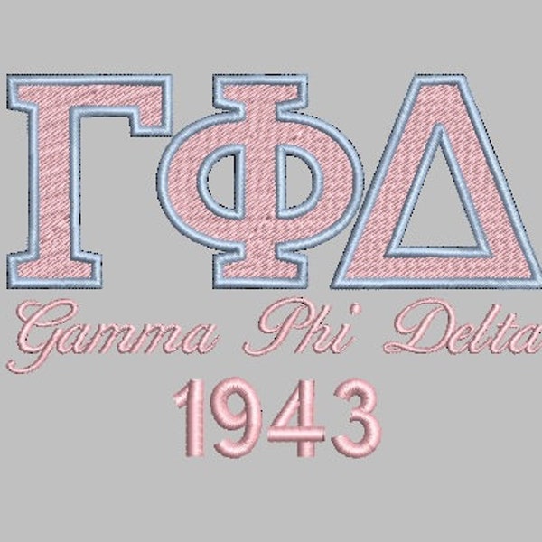 Gamma Phi Delta 1943 embroidery design file