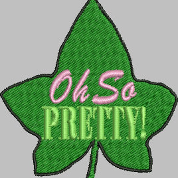 AKA 1908 Alpha Kappa Alpha Oh so pretty Ivy leaves embroidery design file 2 sizes