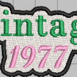 Vintage 1977 embroidery patch applique design file AKA 1908 Alpha Kappa Alpha 1908