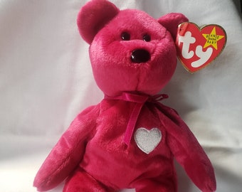 EXTREMELY RARE Collectors Item Valentina Magenta Beanie Baby with ERRORS