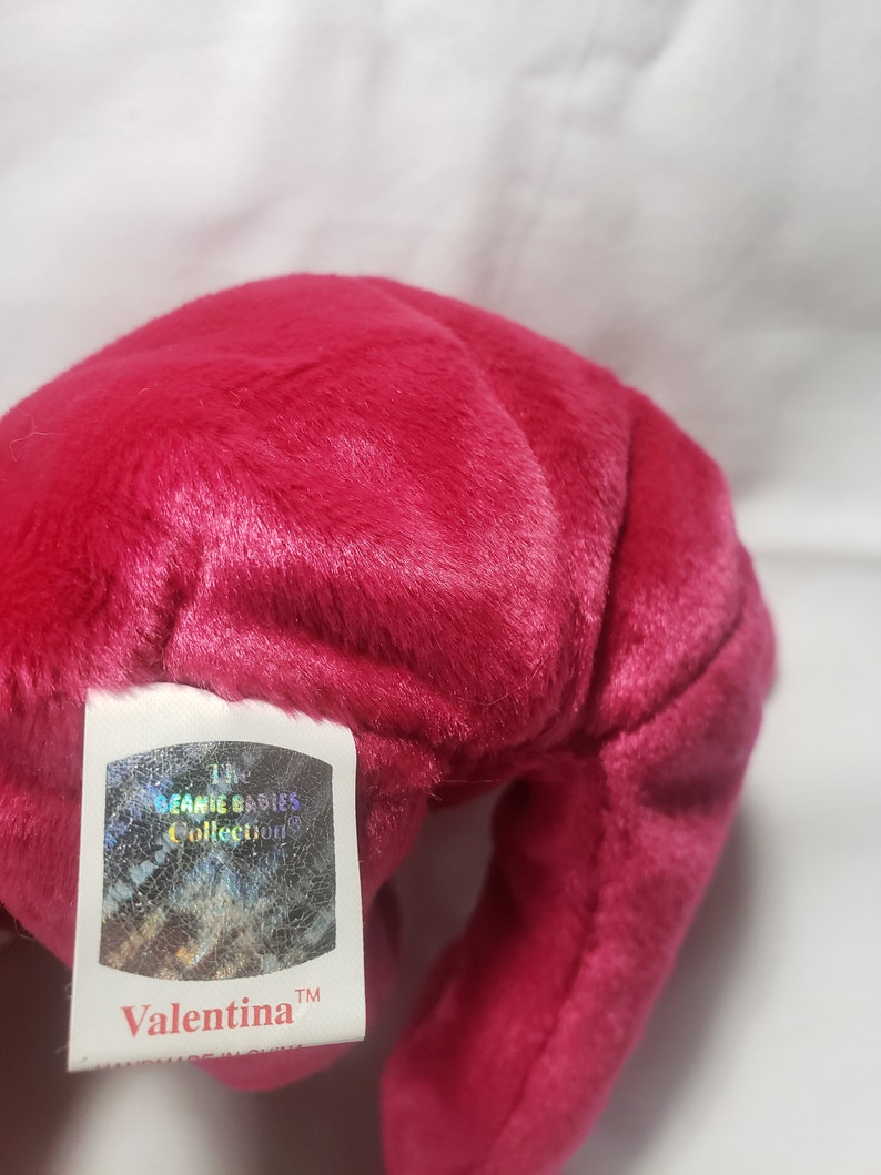 EXTREMELY RARE Collectors Item Valentina Magenta Beanie Baby with ERRORS image 2
