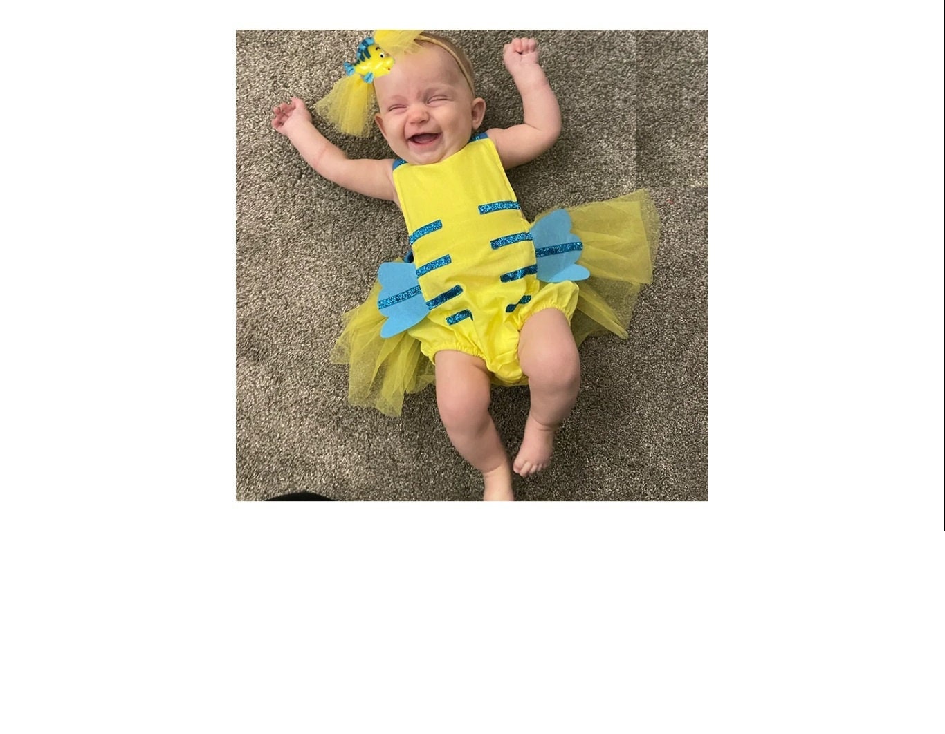 Flounder Tutu Romper Costume Jumpsuit Sunsuit Dress Little Etsy