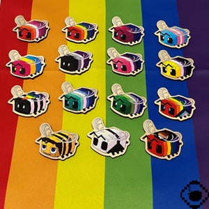 LGBTQ+ Minecraft-Inspired Bee Wood Pin