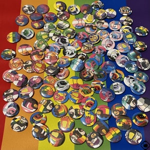 LGBTQ+ Minecraft-Inspired Button Pin