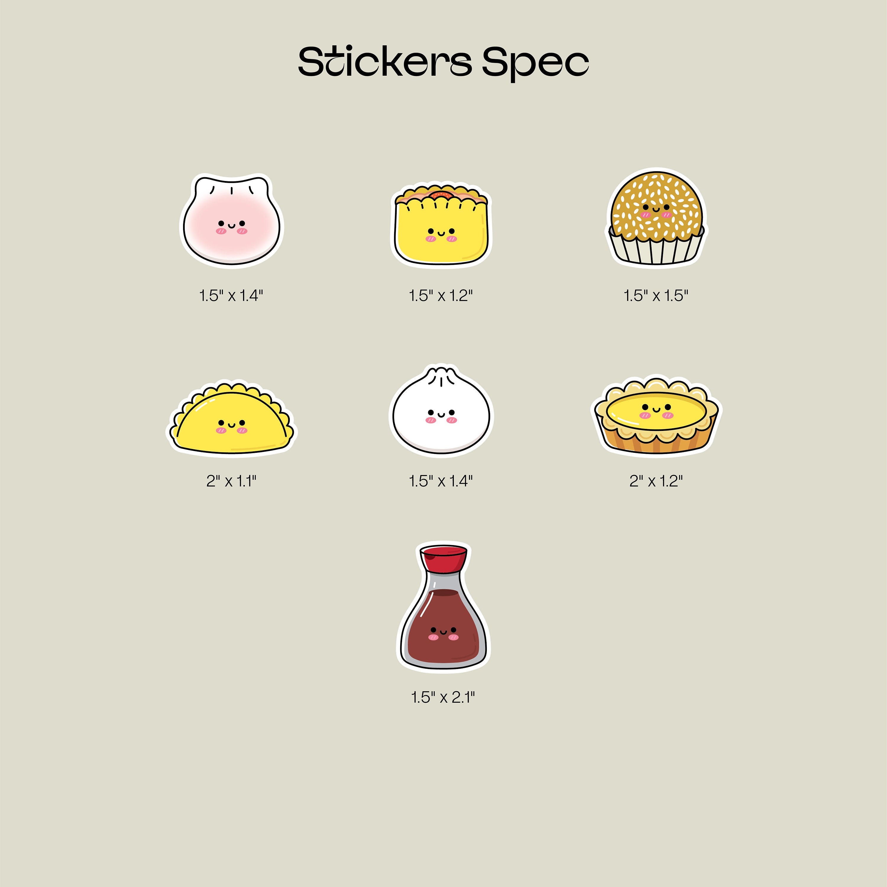 Vinyl Glossy Stickers Chinese Dimsum Dumplings Stickers - Etsy