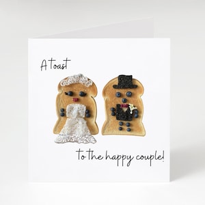 Carte de mariage amusante, Un toast pour un couple heureux Carte de voeux de mariage amusante, Carte-cadeau de mariés, Jeu de mots pour un toast, Carte de voeux souvenir du jour du mariage