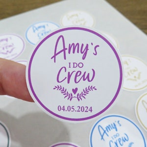 Personalisierte Junggesellinnenabschied-Brautparty-Aufkleber, Junggesellinnenabschied-Taschenaufkleber individuell, „I Do Crew Bride Squad“-Gastgeschenk-Andenken-Aufkleberetiketten