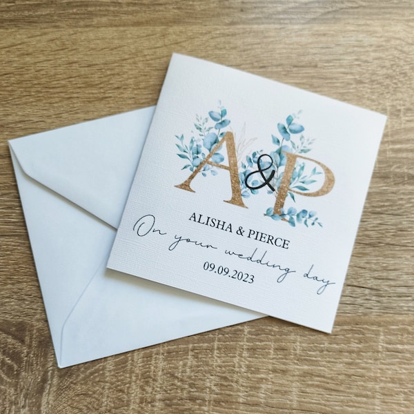 Personalised Wedding Card, Wedding Greeting Card, Bride, Groom, On Your Wedding Day
