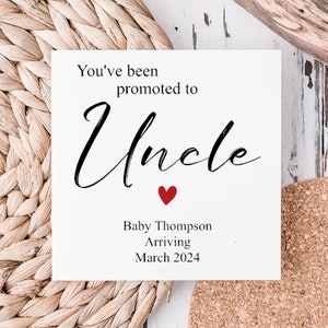 Tarjeta de anuncio de embarazo, promocionada a abuelos, tía, tío, padrinos, revelación, tarjeta de felicitación sorpresa para bebé, niña, niño,