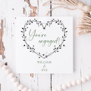 Biglietto di fidanzamento personalizzato, biglietto di auguri per fidanzati, sposa, sposo, regalo di fidanzamento personalizzato