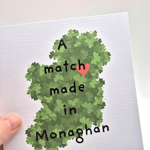 Biglietto di auguri per il giorno delle nozze della contea di Ireland, biglietto di auguri personalizzato per le nozze irlandesi, biglietto ricordo personalizzato per la sposa e lo sposo, biglietto per l'anniversario di fidanzamento